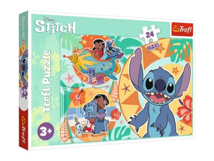 Puzzle Happy day Lilo și Stitch 24 maxi piese Trefl