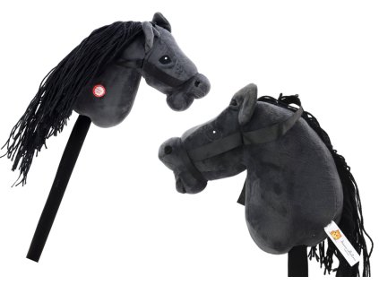 Hobby Horse Cal stâlp cu păr lung, cu sunete negre