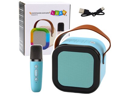 pol pl Zestaw Karaoke Glosnik Mikrofon Bezprzewodowy K12 RGB Bluetooth Niebieski 24549 1