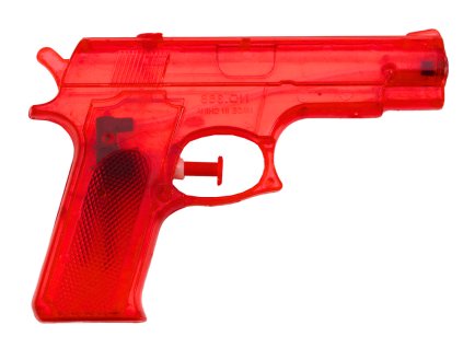 Pistol mic de apă din plastic 15 cm x 10,5 cm roșu