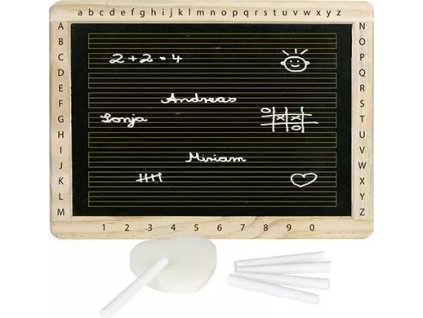 235722 tabule s drevenym ramem pismenky a cisly