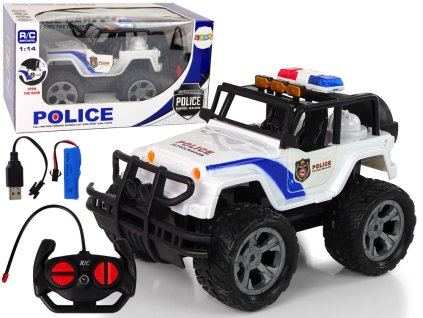 Telecomanda mașină de poliție R/C Jeep 1:14