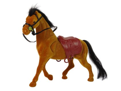 Figurină de cal de catifea maro