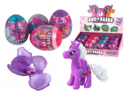 Ou de unicorn crapat magic în coajă 4 culori 6 cm