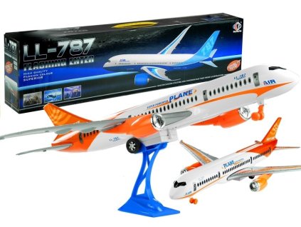 Avion de pasageri cu suport alb