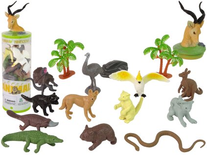 Set de figurine de animale australiene într-un tub de 12 piese
