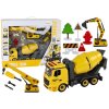Vehicule de constructii mixer macara excavator 1:12 cu efecte sonore