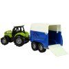 Tractor cu remorca pentru cai verde