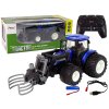 Tractor cu prindere pentru baloturi cu telecomandă albastră