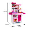 Bucatarie mare pentru copii, frigider, cuptor, chiuveta roz