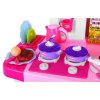 Bucatarie mare pentru copii, frigider, cuptor, chiuveta roz