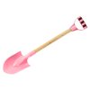 Lopata de nisip din lemn cu maner roz pastel 60 cm