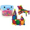 Kit de construcție magnetică cu elemente ușoare într-o găleată de 112 părți