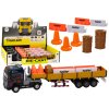 Camion albastru cu remorca 1:24 TIR - masina cu accesorii si sunete