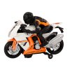 Motocicleta cu motociclist cu lumini si sunete, alba, cu detectie obstacol
