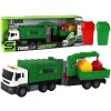 Camion de gunoi cu macara și remorcă, transmisie inerțială, sunete, verde, scară 1:16