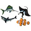 Set figurine animale marine rechin, delfin, stingray 5 buc