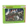 Set figurine animale de ferma 5 buc cal vaca pisica gasca caine
