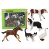 Set figurine animale de ferma 5 buc cal vaca pisica gasca caine