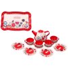Set pentru cafea si cesti de ceai tava ceainic Red cafe 15 piese