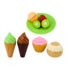 Set fast food: fructe, friptura, inghetata, accesorii, pizza, cartofi prajiti, 26 piese