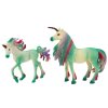 Figurine de colecție Unicorn cu bebeluș verde 2 buc