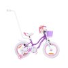 Bicicleta pentru copii RoyalBaby STAR GIRL 14" cu cos cu roti laterale si bara de impingere violet