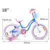 Bicicleta fetita RoyalBaby STAR GIRL cu cos si roti laterale 18" albastre