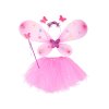 Costum roz strălucitor pentru o zână mică cu aripi de fluture pentru balul de absolvire