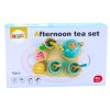 Set de ceai si cafea din lemn pentru copii 15 piese