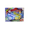 Set pistol cu ​​shooter 4 discuri metalice albastru galben cu lumini