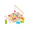 Joc de îndemânare din lemn Prinderea peștilor cu 2 lansete