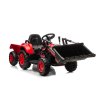 Tractor electric pentru copii cu plug si remorca rosu