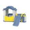 Dětský zahradní domeček 5v1 se skluzavkou a modrou střechou4 1
