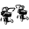 Carucior pentru papusi Alice 2 in 1 alb-negru