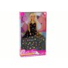 Papusa Lucy intr-o rochie lunga cu buline negre