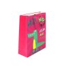 Geanta cadou din hartie cu motiv aligator 41,5cm x 30cm x 12cm roz