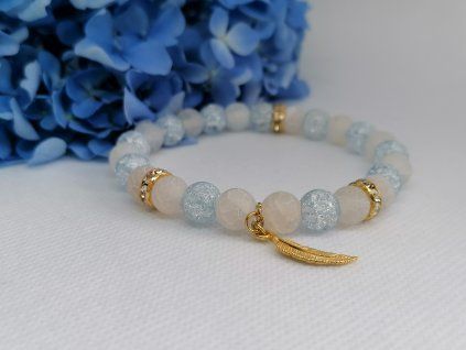 Minerální náramek – Achát, Křišťál