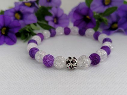 Minerální náramek – Achát, Křišťál