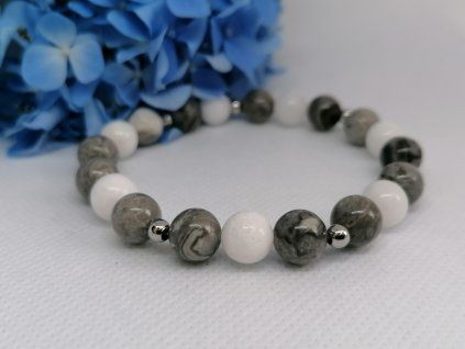 Minerální náramek – Jadeit, Jaspis