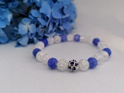 Minerální náramek – Achát, Křišťál