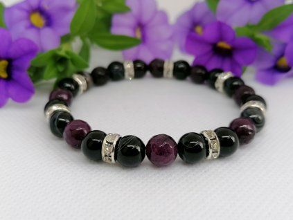 Minerální náramek – Achát, Nefrit