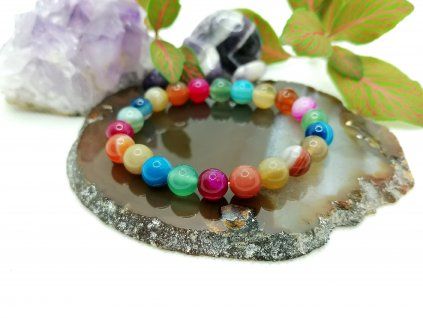 Minerální náramek duhový - Achát