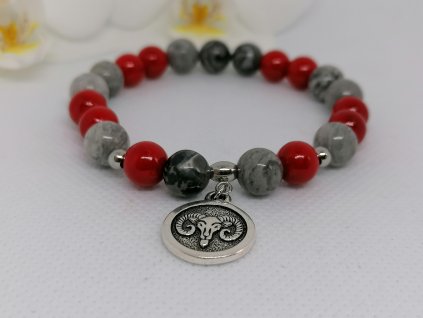 Náramek z minerálů BERAN - jadeit, jaspis