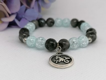 Náramek z minerálů KOZOROH - labradorit, křišťál