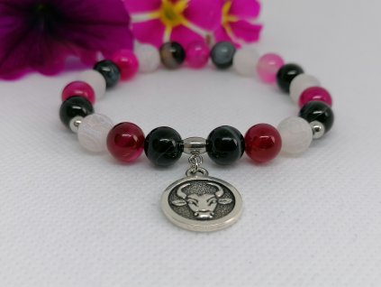 Náramek z minerálů BÝK - achát