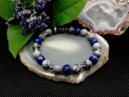 Minerální náramek – Jaspis, Lapis lazuli