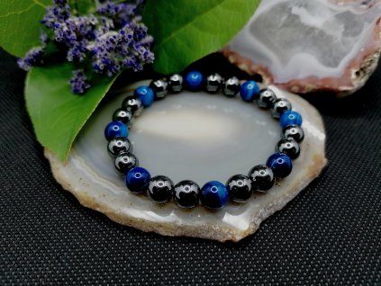 Minerální náramek - Achát, Hematit