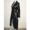 Dámský koženkový dlouhý kabát