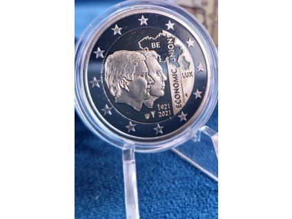 2 euro Belgicko 2021 - BLEU (Proof)